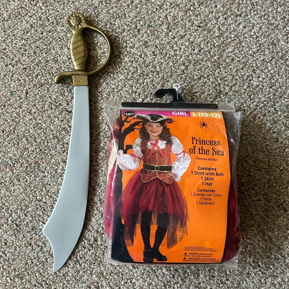Girl’s Large (10-12) Pirate Princess of the Sea Halloween Costume, Barely Worn - Picture 1 of 3